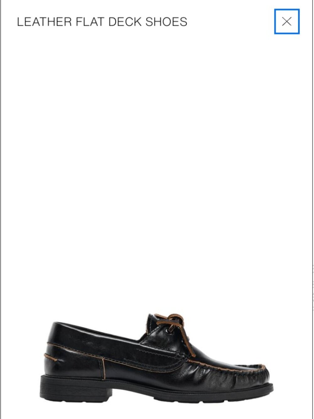 Zara Black Genuine Leather Flat Deck Boat Shoes Women's Size 8
